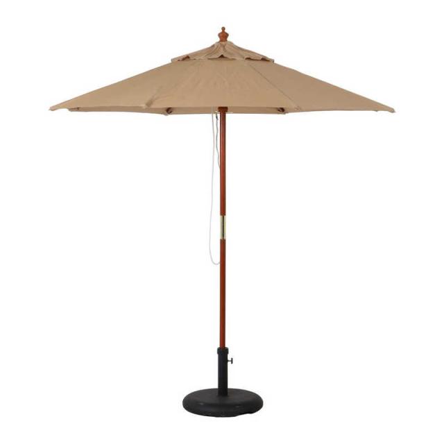 不二貿易　木製パラソル 210cm アイボリー　60157