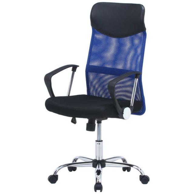 不二貿易　メッシュハイバックチェアー HF-98BL ブルー　90880 8,252円