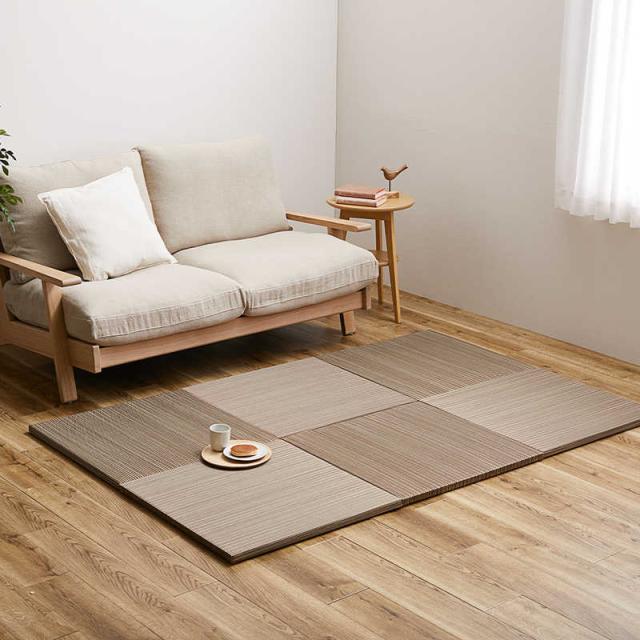 萩原　(6枚入)置き畳 紗彩(さや) 約65×65×2.5cm ブラウン　159054761