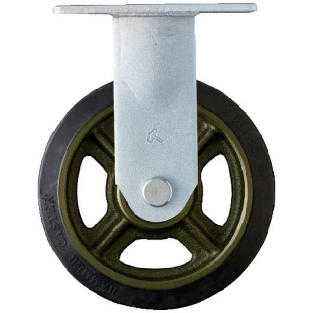 ハンマーキャスターセールス　ハンマー 重荷重用固定式ゴム車輪(イモノホイール・ラジアルボールベアリング)200mm　500BPRCR200 11,432円