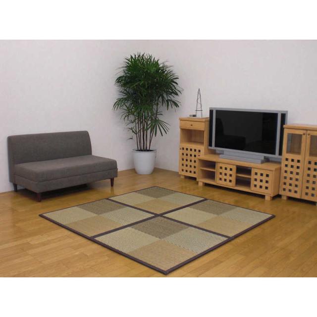 イケヒコ　ユニット畳　ニールBR U畳 9枚セット（／82×82×1.7cm／連結ジョイント付き）