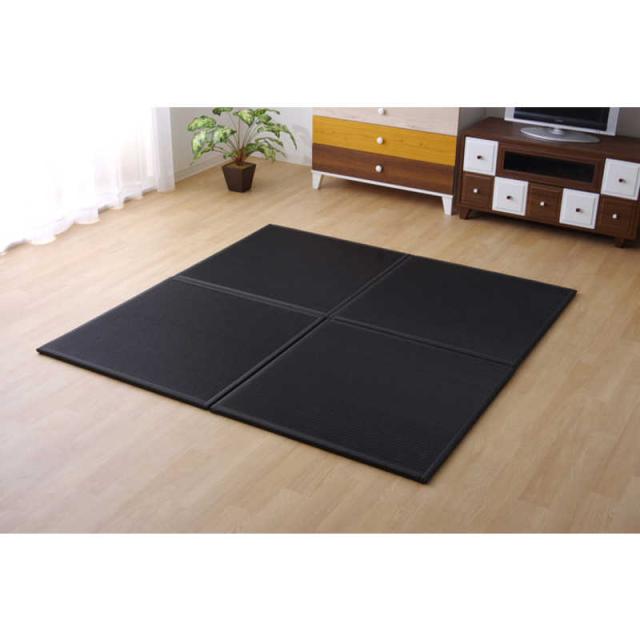 イケヒコ　ユニット畳　スカッシュBK U畳 6枚セット（／82×82×1.7cm／連結ジョイント付き）
