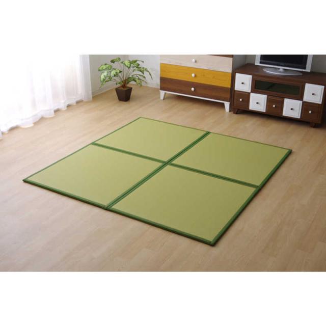 イケヒコ　ユニット畳　スカッシュGN U畳 9枚セット（／82×82×1.7cm／連結ジョイント付き）