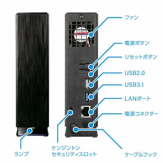 IOデータ　デュアルコアCPU搭載 ネットワーク接続ハードディスク NAS 8TB　HDL-AAX8