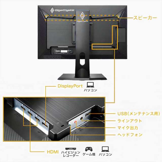 IOデータ　ゲーミング モニター ディスプレイ 23.8型 フルHD 1920×1080 ワイド ブラック GigaCrysta　LCD-GC243HXDB