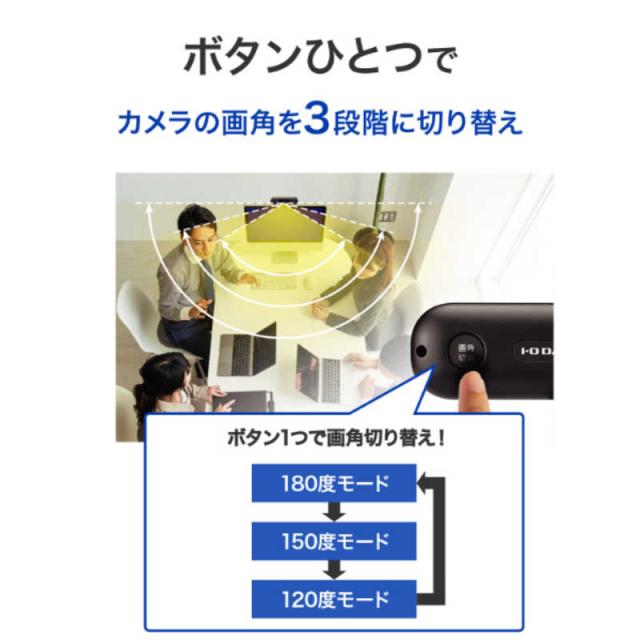 IOデータ　マイク付き180度USBカメラ ［有線］ ブラック　TC-MC400W_6