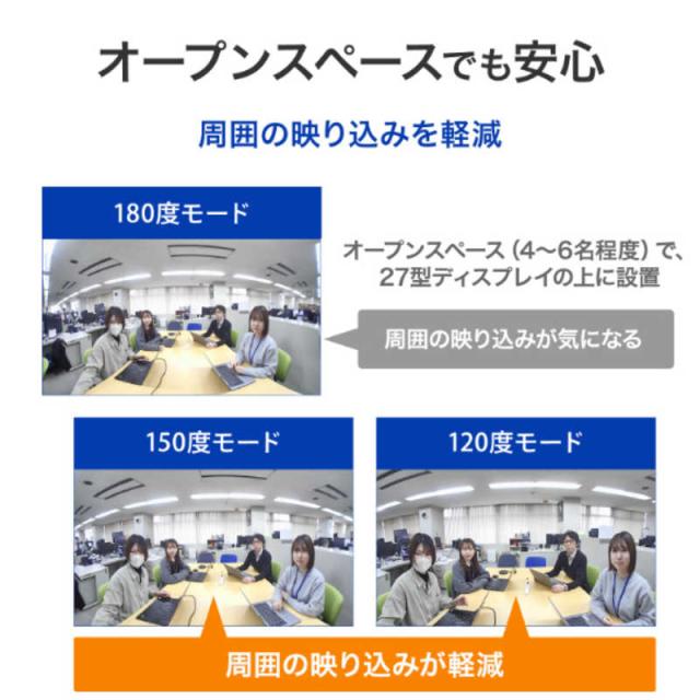 IOデータ　マイク付き180度USBカメラ ［有線］ ブラック　TC-MC400W_7