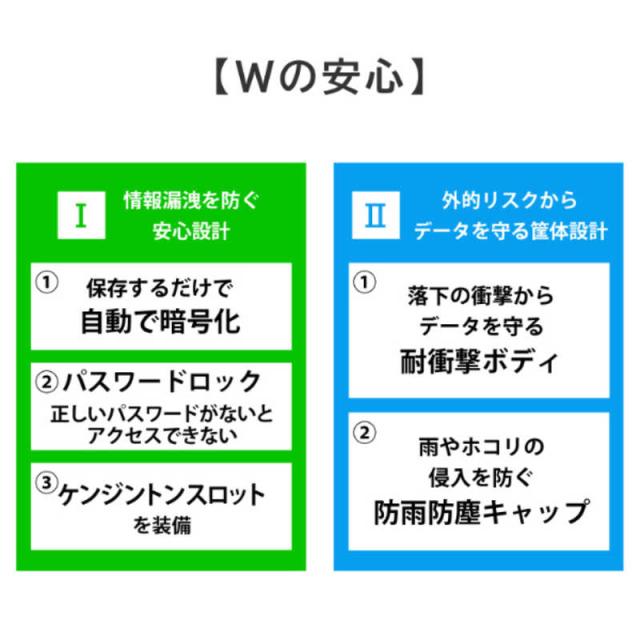 IOデータ　かんたんデータ移行アプリ内蔵 ハードウェア暗号化対応ポータブルSSD BizDAS ［500GB /ポータブル型］ ブラック　SSPD-SUTC500/S_8