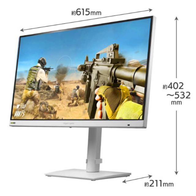 IOデータ　320HzWQHD対応ゲーミングモニター KH-GDQ271RAW GigaCrysta ［27型 / WQHD(2560×1440) / ワイド / 320Hz］ ホワイト_1