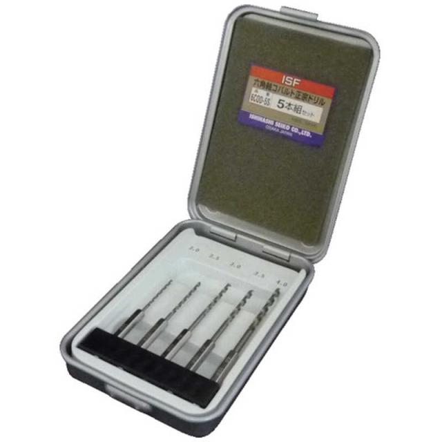 イシハシ精工　六角軸コバルト正宗ドリル 5本組セット(スチールケース入)　6COD5S