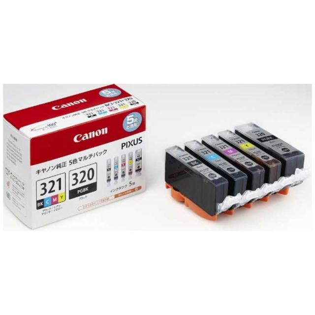 キヤノン　CANON　インクタンク BCI-321(BK/C/M/Y)+BCI-320 マルチパック　BCI-321+320/5MP 5,280円