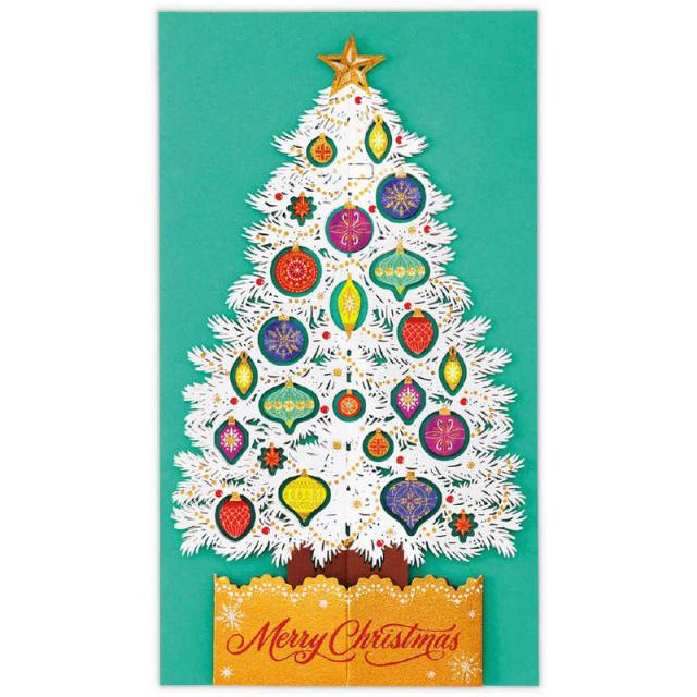 ニホンホールマーク クリスマスカード レーザー オーロラツリー XAR