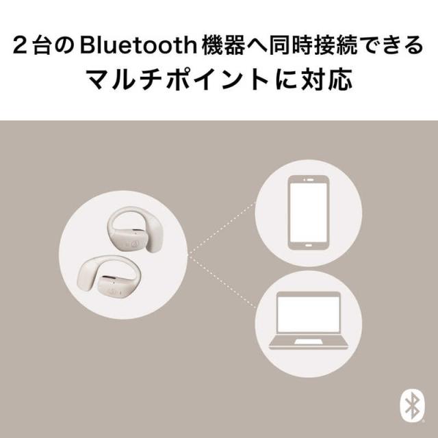 オーディオテクニカ　ブルートゥースイヤホン 耳かけ型 [ ワイヤレス ( 左右分離 ) / Bluetooth 対応 / USB ] ホワイト　ATH-AC5TW WH_8