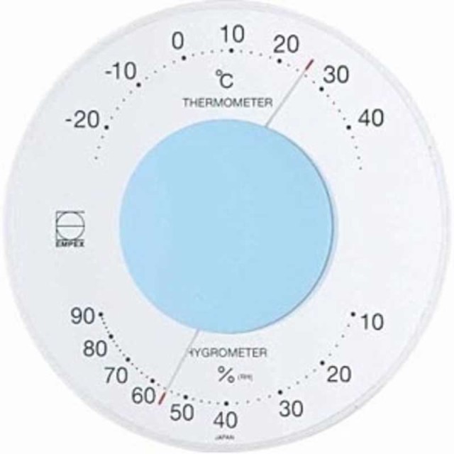 エンペックス 掛置兼用温湿度計 LV‐4306 (ライトブルｰ)