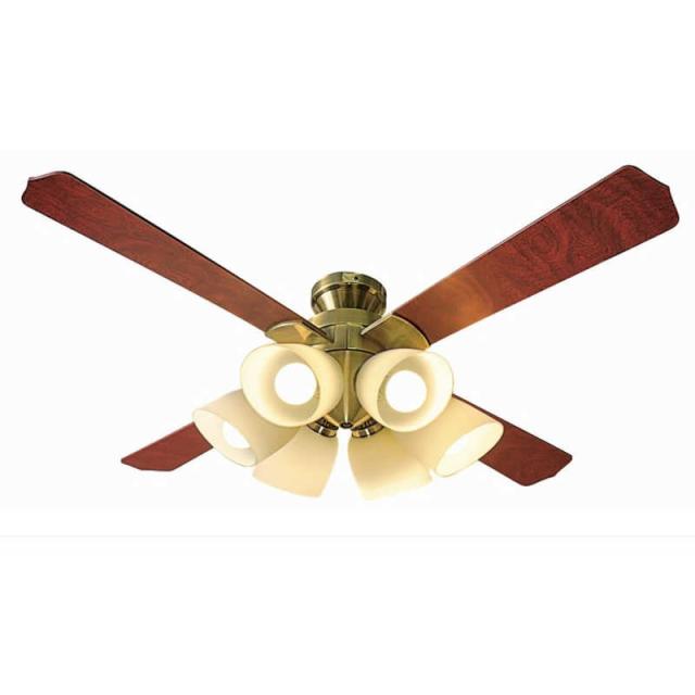 東京メタル　シーリングファン 6灯4枚羽根 LED100W相当(電球色)附属 ［リモコン付き / 14畳 / 電球色］　QJ46AB6RCLE102