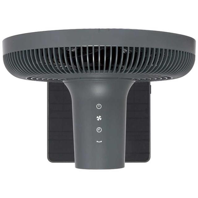 アピックス　扇風機 DCモーター搭載 (省エネタイプ) 自動首振り機能あり ソーラーパワー リモコン付き -GY　AEF-900R