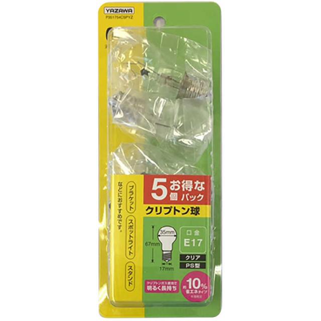 ヤザワ　省エネクリプトン球60W形クリア5P　P351754C5PYZ