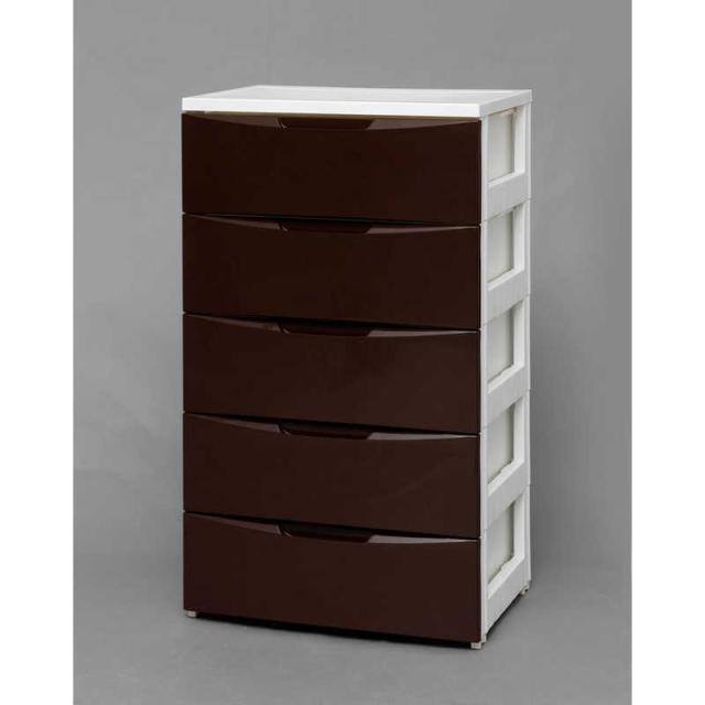 アイリスオーヤマ　IRIS OHYAMA　ワイドチェスト 5段 レギュラータイプ (ホワイト&ブラウン/約幅55×奥行41×高さ99.5cm)　の通販は