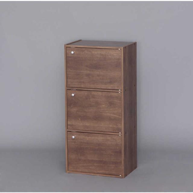 アイリスオーヤマ　IRIS OHYAMA　カラーボックス 3ドア (ブラウン/約幅41.5×奥行29×高さ88cm)