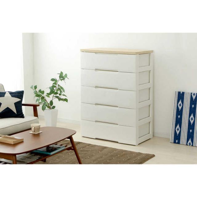 アイリスオーヤマ IRIS OHYAMA ウッドトップチェスト 5段 スーパー