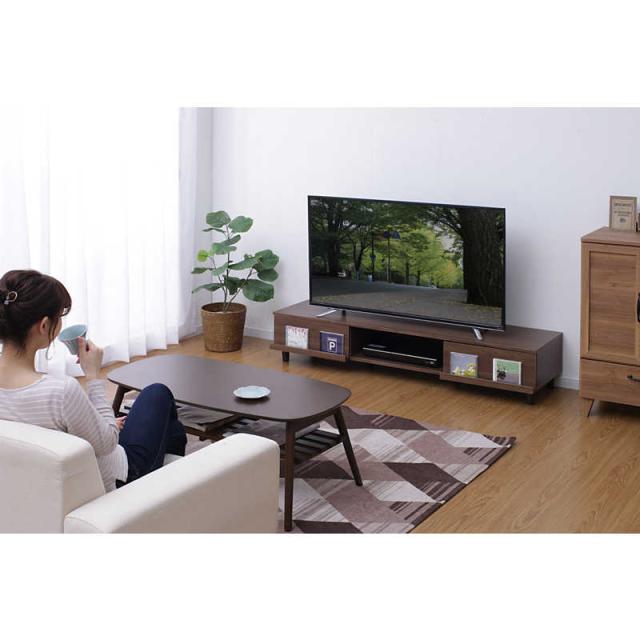 アイリスオーヤマ　IRIS OHYAMA　テレビ台 目安：〜65型対応 ボックスタイプ ウォールナット　BAB-150A_1
