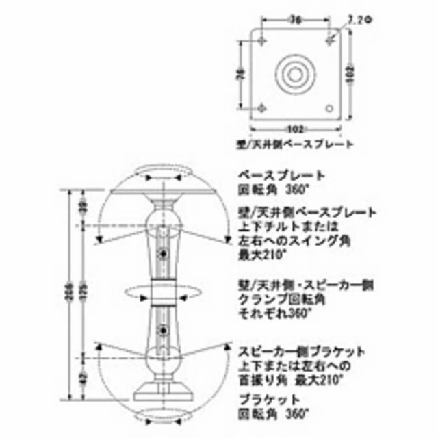 JBL　壁･天井用ユニバーサルブラケット(ホワイト/1本)　MTC-U1