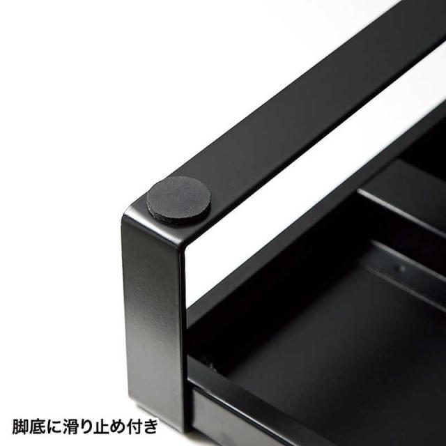 サンワサプライ　電源タップ＋USBハブ付き机上ラック（W500）　MRLC204BKN