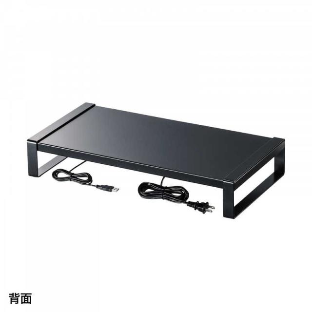 サンワサプライ　電源タップ＋USBハブ付き机上ラック（W500）　MRLC204BKN