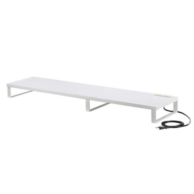 サンワサプライ　コンセント付きモニター台(W1000・ホワイト)　MR-LC213Wの通販は