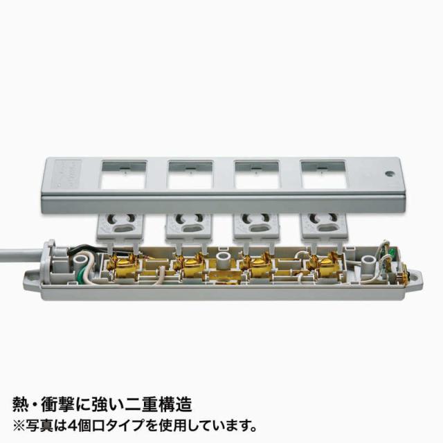サンワサプライ　工事物件タップ(3P･8個口･3m)　TAP-K8L-3_3