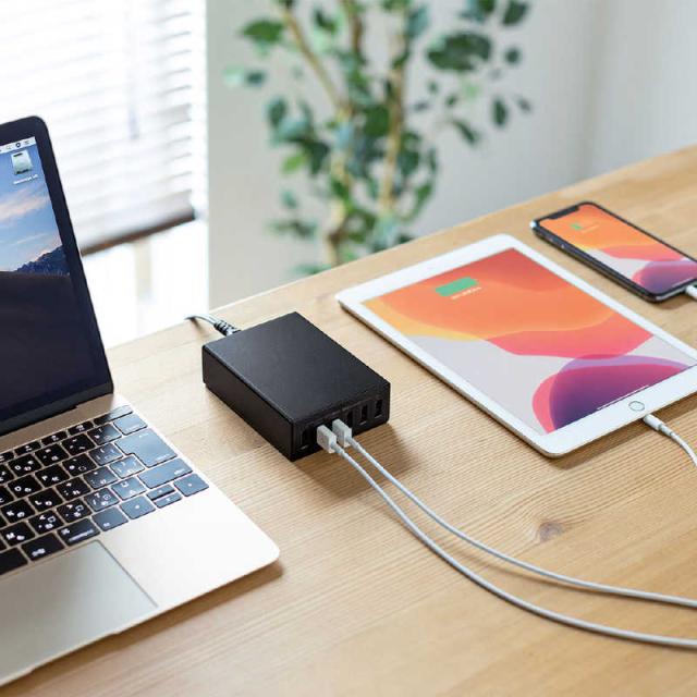 サンワサプライ　USB充電器(6ポート･合計12A･ブラック)　ACA-IP67BK_3