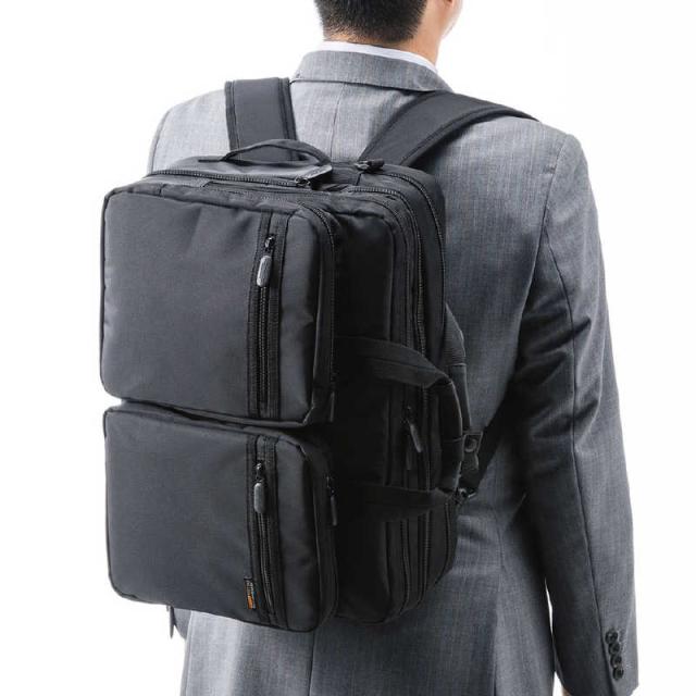 サンワサプライ3WAYビジネスバッグ(出張用・大型) 15.6インチワイド対応 ブラック BAG-3WAY22BK 1個 15.6インチワイド パソコン・PC周辺機器 サンワサプライ 3WAYビジネス