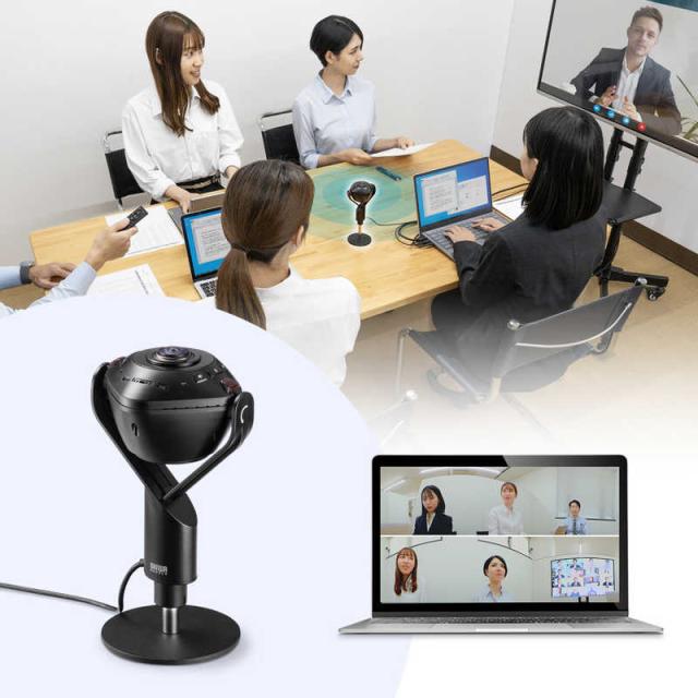 サンワサプライ　スピーカー内蔵360度Webカメラ　CMS-V71BK_1