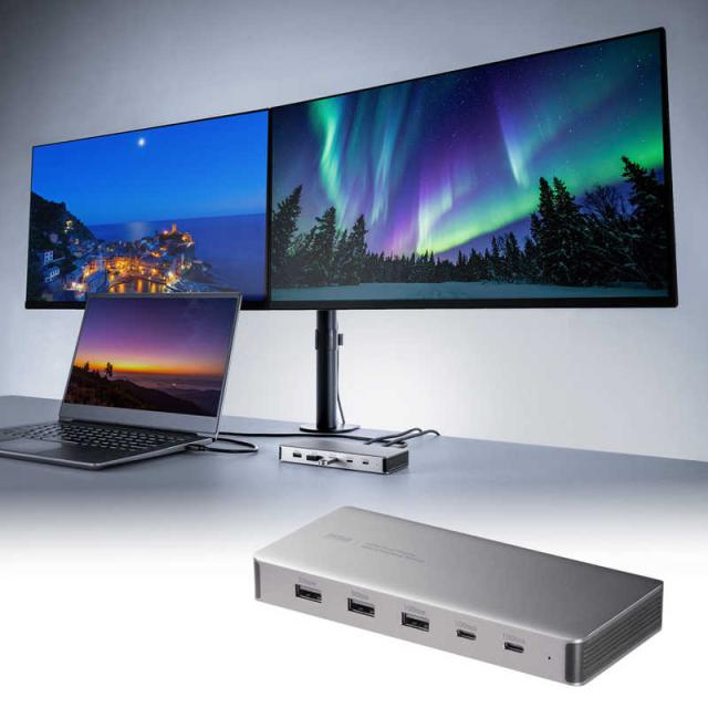 サンワサプライ USB Type-C縛ステイション(HDMI×2画面・USBこしき×7界面) USB-CVDK21
