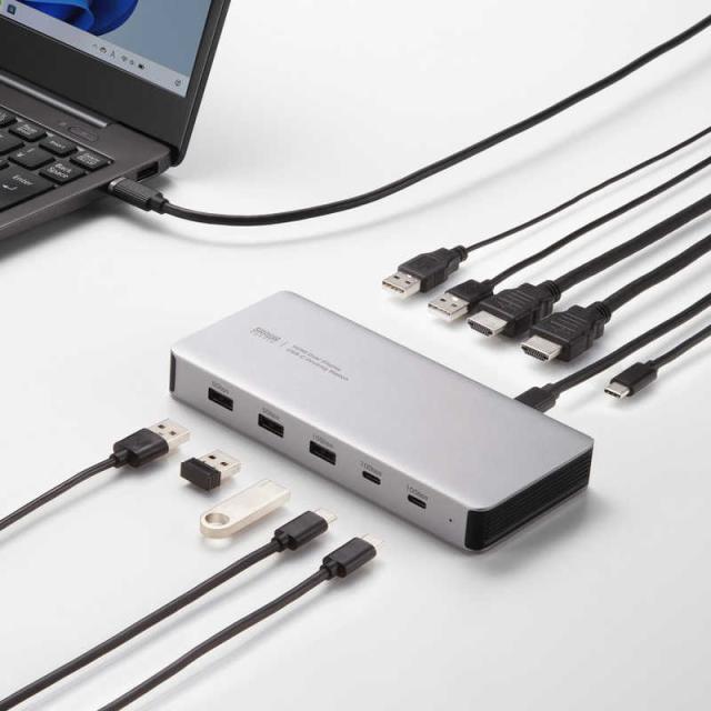 サンワサプライ USB Type-C縛ステイション(HDMI×2画面・USBこしき×7界面) USB-CVDK21