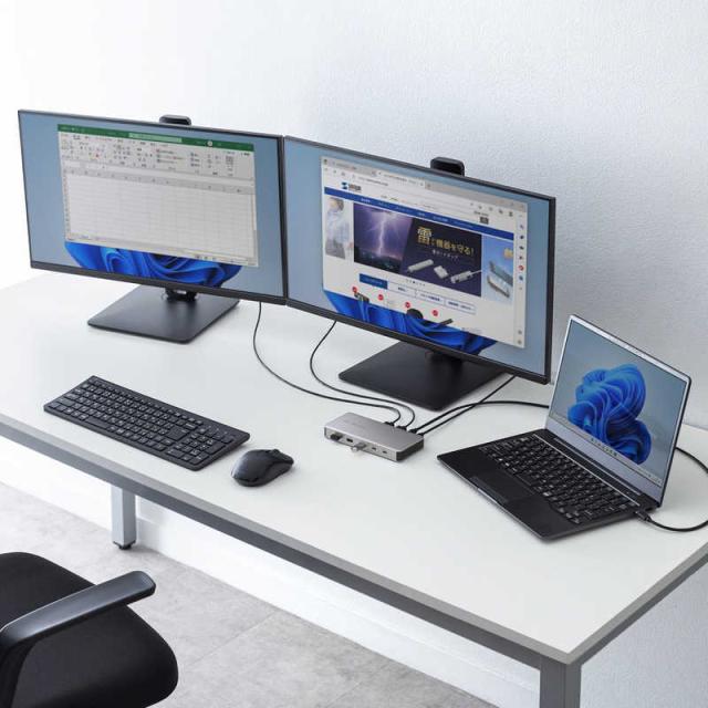 サンワサプライ USB Type-C縛ステイション(HDMI×2画面・USBこしき×7界面) USB-CVDK21