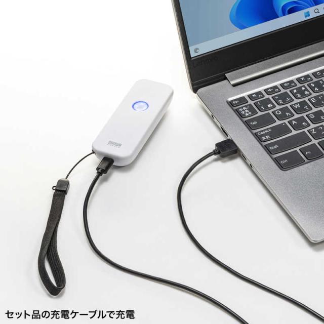 サンワサプライ　Bluetooth1次元バーコードリーダー　BCR-BT1D8W