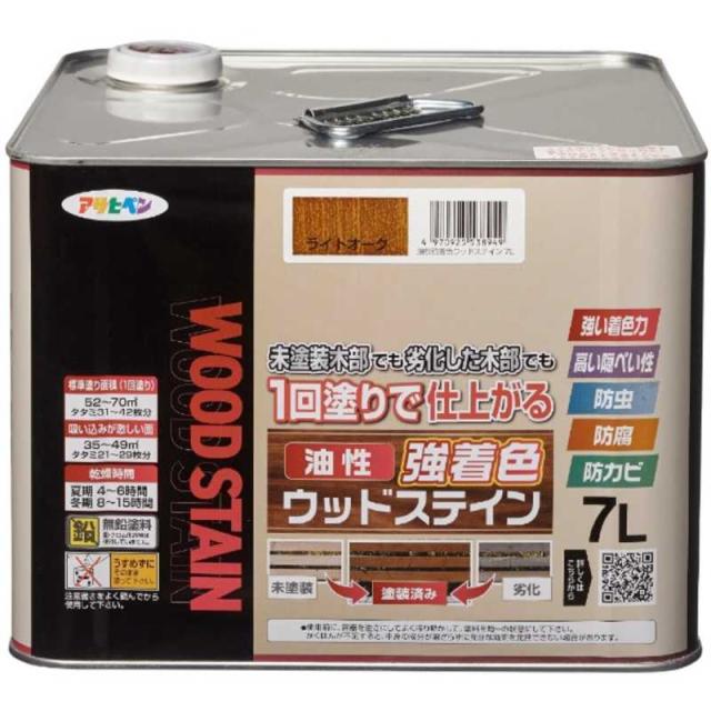 アサヒペン　油性強着色ウッドステイン 7L ライトオーク　9018827_1