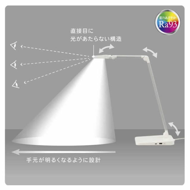 オーム電機　LEDデスクライト ［LED /昼光色］　ODS-LDR3KWの通販は