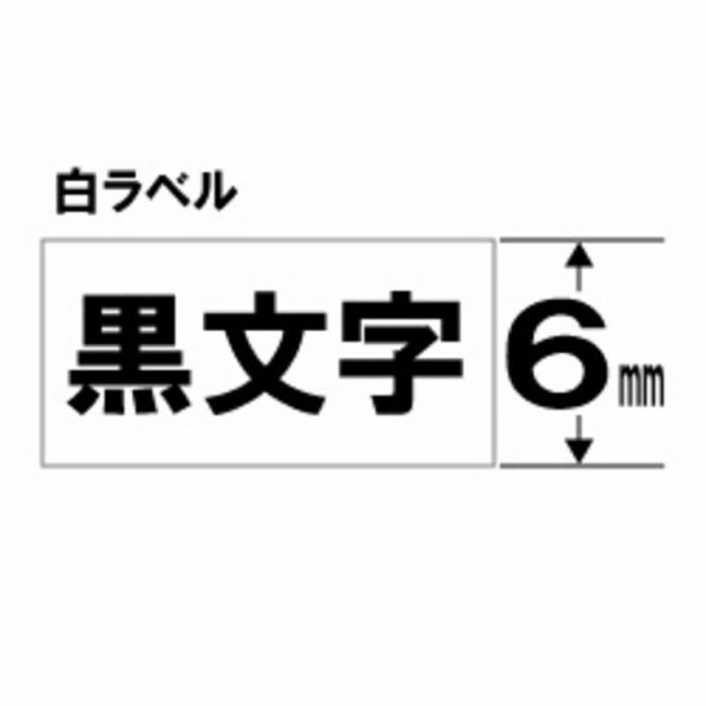 販売スペシャル キングジム 白ラベルテープ ｢テプラTR｣(白テープ/黒文字/6mm幅) TC6S (白)