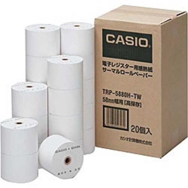 カシオ　CASIO　サーマルロールペーパー(高保存タイプ･20個入り)　TRP‐5880H‐TW