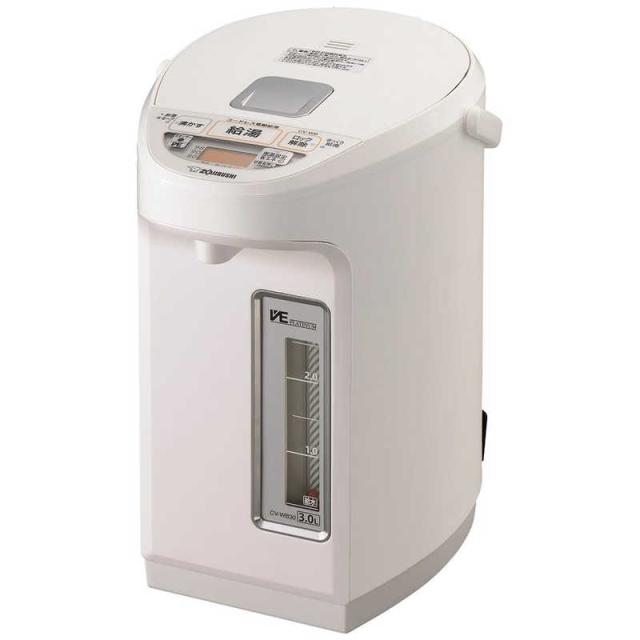 象印マホービン　ZOJIRUSHI　電気ポット VE電気まほうびん 優湯生  [3.0L/電動式/蒸気レス機能]　CV-WB30 ホワイト CV-WB30-WAの通販は