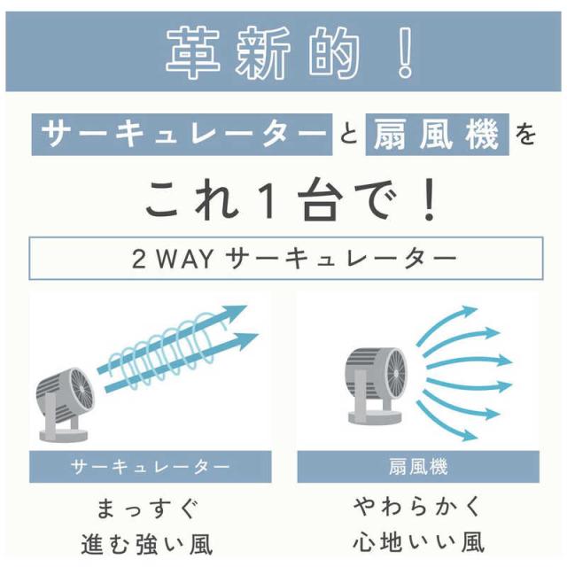 象印マホービン　ZOJIRUSHI　2WAYサーキュレーター 自動首振り機能あり DCモーター搭載 リモコン付き ホワイト　RC-AA30-WA_2