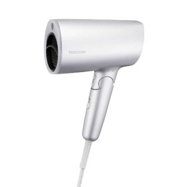 テスコム　ドライヤー 大風量 速乾 温度センサー 熱ダメージ配慮 マイナスイオン 2.0 m3/分 1300W 折りたたみ クールショット まとまるノズル ヘアドライヤー シルバー　TD713A-S
