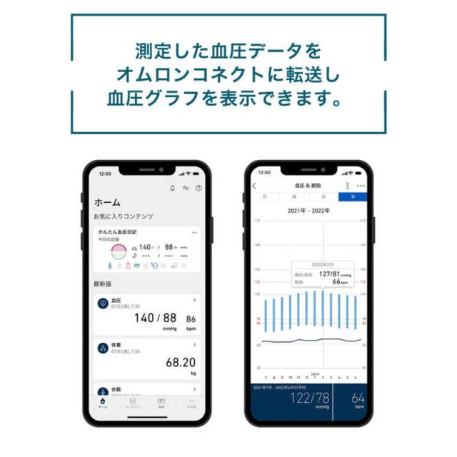 オムロン　OMRON　血圧計 上腕(カフ)式 Bluetooth通信機能 　HEM-7281T