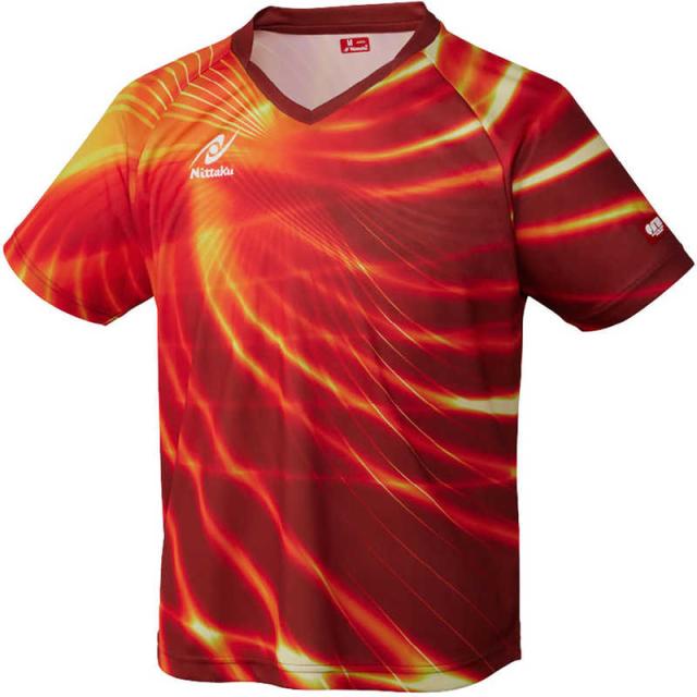 ニッタク　卓球用品 Nittaku ユニセックス エディ—シャツ レッド 2XO　NW2215