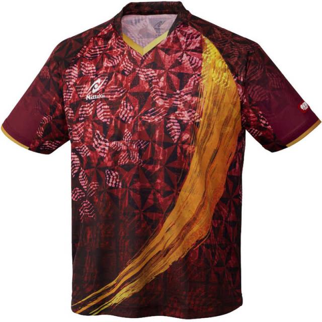 ニッタク　卓球用品 Nittaku ユニセックス スカイユニティーシャツ ワインレッド SS　NW2216