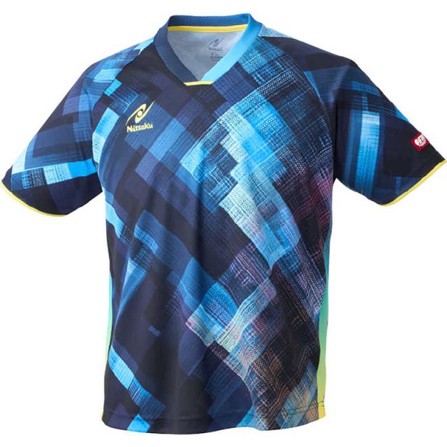 ニッタク　卓球用品 エクラインシャツ [男女兼用 /Sサイズ] ブルー (返品交換不可)　NW-2219