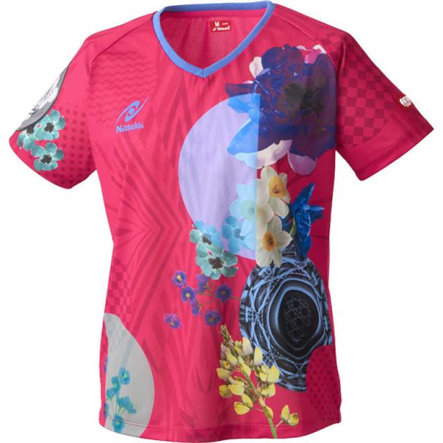 ニッタク　卓球用品 レディース モダンフラワーシャツ L ロゼ　NW-2221