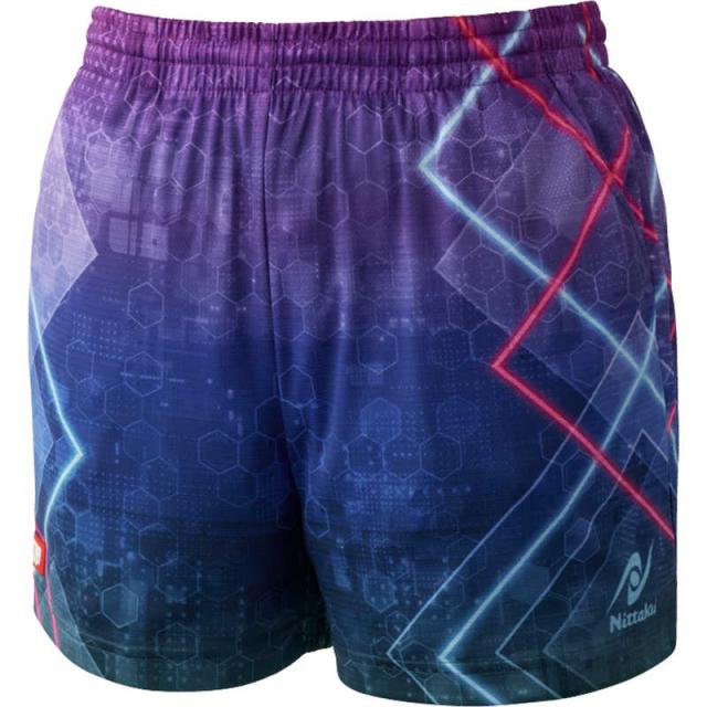 ニッタク　卓球用品 男女兼用 ブライトネオンショーツ S ネイビー　NW-2521